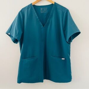 Figs Top Womens Size XXL Pacific Blue Teal Technical Collection Casma Scrub